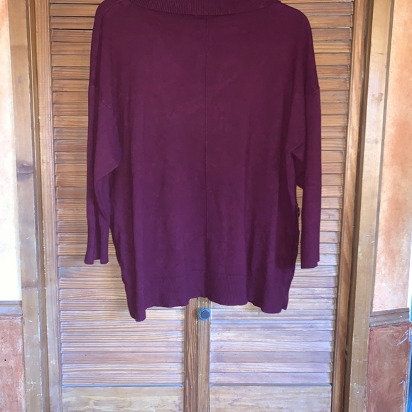Cynthia Rowley maroon cowl neck sweater 3X - Picture 2 of 5